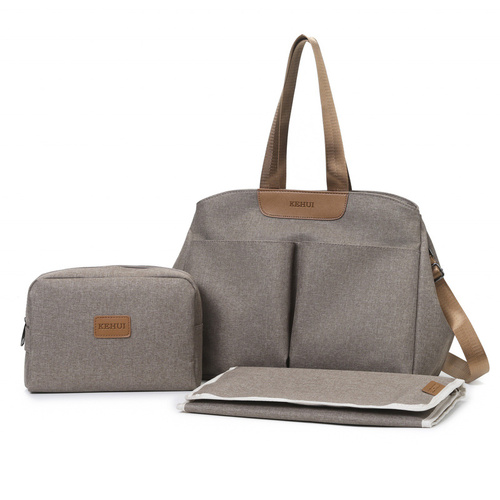 Dark Grey Multi-functional Baby Diaper Bag with Changing Mat - Travel & Stroller-Friendly Design - Main Image
