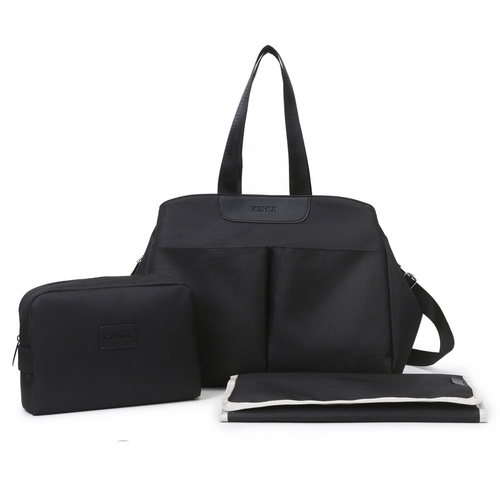 Black Multi-functional Baby Diaper Bag with Changing Mat - Travel & Stroller-Friendly Design - Main Image