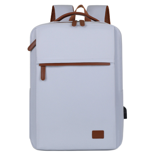 Blue Minimalist USB Charging Laptop Backpack - Elegant and Spacious Travel Bag - Main Image
