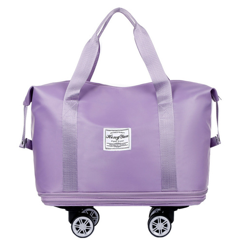 Light Purple Large Capacity Travel Bag with Expandable Design, Waterproof & Wet-Dry Separation, 360° Spinner Wheels - Ideal for Students, Business, an - Main Image