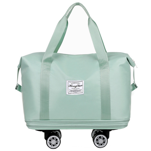 Light Green Large Capacity Travel Bag with Expandable Design, Waterproof & Wet-Dry Separation, 360° Spinner Wheels - Ideal for Students, Business, and - Main Image