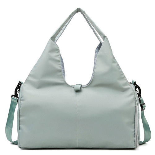 Light Green Oxford Fabric Women's Shoulder Bag, Large Capacity Yoga & Gym Bag with Separate Shoe Compartment - Stylish & Functional Sport Bag - Main Image