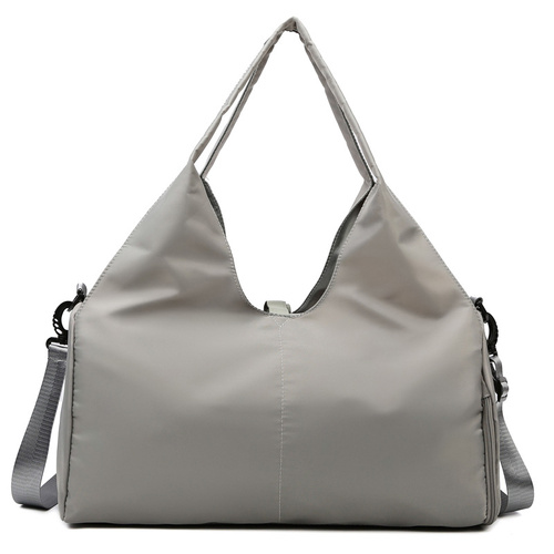 Grey Oxford Fabric Women's Shoulder Bag, Large Capacity Yoga & Gym Bag with Separate Shoe Compartment - Stylish & Functional Sport Bag - Main Image