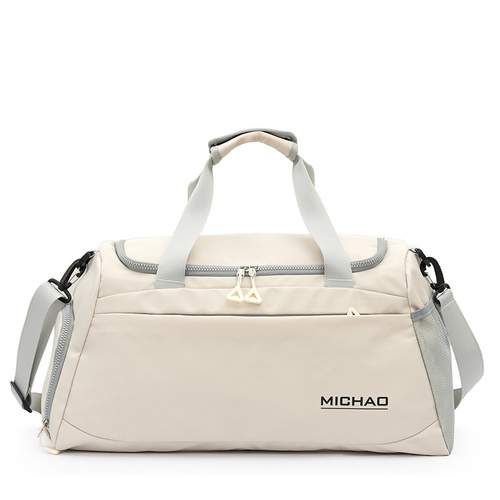 White Large Capacity Gym Bag with Wet and Dry Separation – Multifunctional Travel, Sports, and Swimming Bag for Men and Women - Main Image