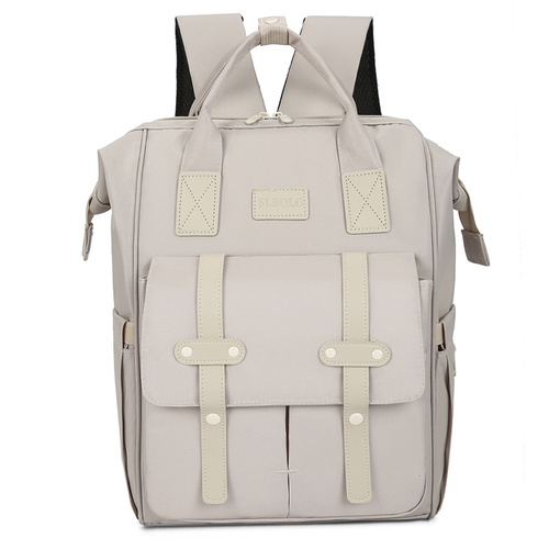 White Fashionable Multi-Function Mommy Bag - Large Capacity Diaper Tote and Backpack for Moms, Ideal for Travel and Everyday Use - Main Image