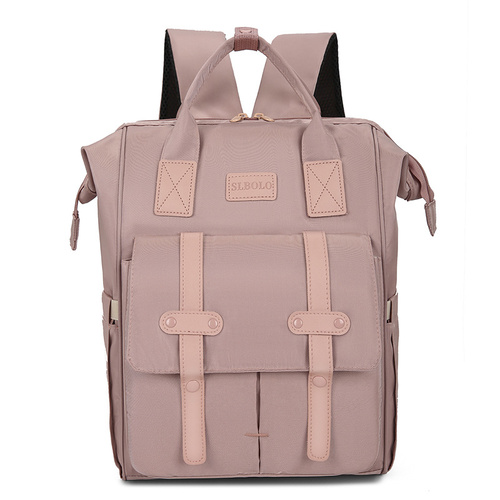 Pink Fashionable Multi-Function Mommy Bag - Large Capacity Diaper Tote and Backpack for Moms, Ideal for Travel and Everyday Use - Main Image