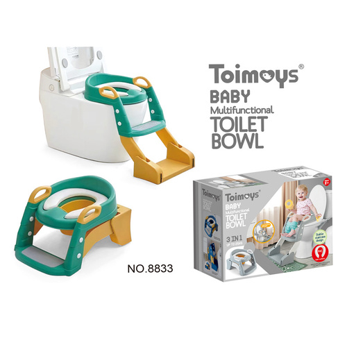 Green Children's Toilet Trainer Seat - Foldable Potty Ladder with Color Box, Easy-to-Use Toilet Seat for Kids - Main Image