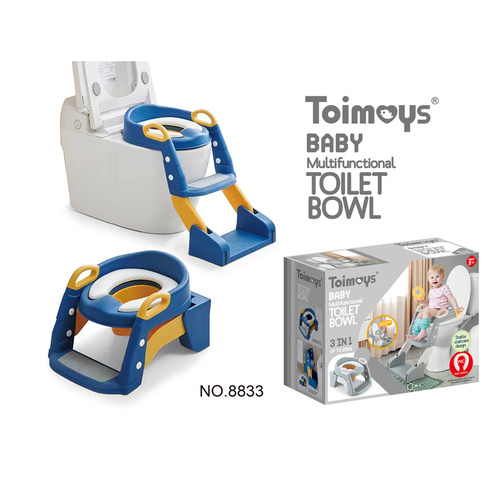 Blue Children's Toilet Trainer Seat - Foldable Potty Ladder with Color Box, Easy-to-Use Toilet Seat for Kids - Main Image