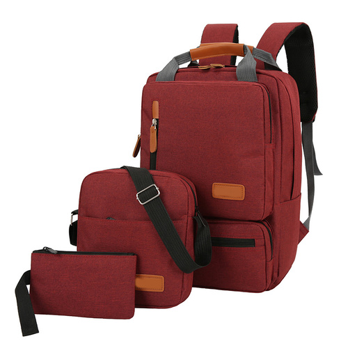 Red 3-Piece Backpack Set – Men’s & Women’s Student Travel Backpack, Casual Backpack, Laptop Bag, Notebook Bag, Computer Bag - Main Image