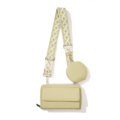 Light Green 2-piece combination new mobile phone shoulder bag niche design one-shoulder messenger bag mobile phone bag multi-function wide shoulder st - Main Image