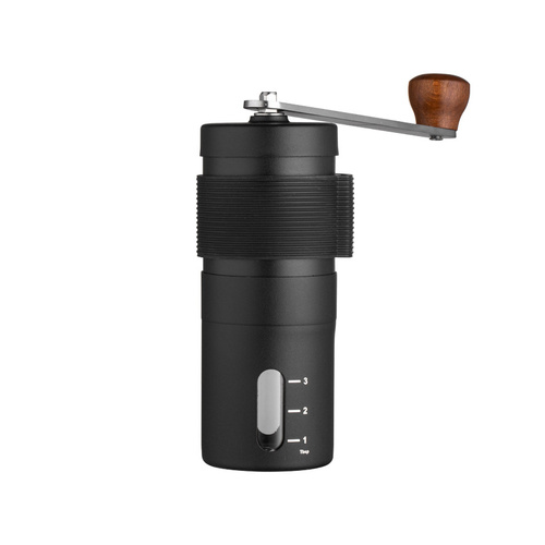 Black Portable Stainless Steel Coffee Grinder - Manual Hand-Cranked Coffee Mill, Heavy-Duty Burr Grinder for Fresh Coffee Beans - Main Image