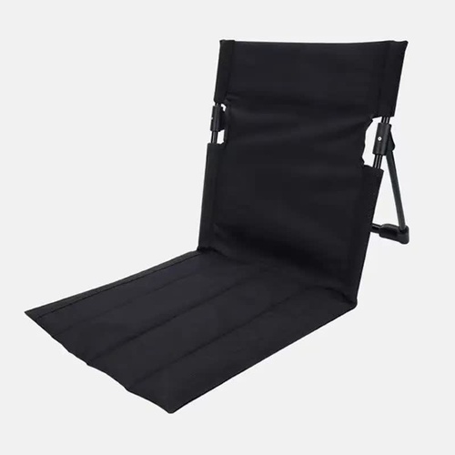 Black Outdoor Folding Lawn Chair with Backrest – Lightweight, Portable Camping Chair, Beach & Park Recliner, Easy-to-Carry for Relaxing Outdoors - Main Image