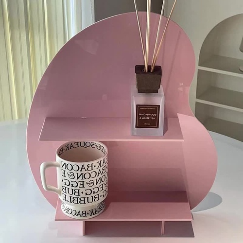 31*27*8cm Pink Acrylic Desktop Storage Organizer - Christmas Aromatherapy Display Shelf for Cosmetics, Candles, and Decorative Items - Main Image