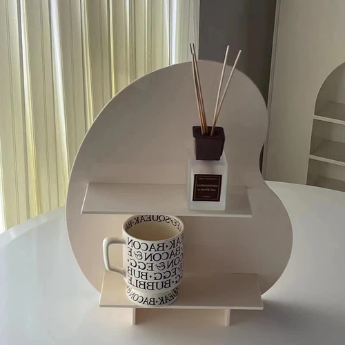 40*36*10cm White Acrylic Desktop Storage Organizer - Christmas Aromatherapy Display Shelf for Cosmetics, Candles, and Decorative Items - Main Image