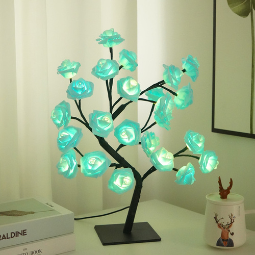 LED Rose Flower Tree Light with Detachable Base and USB Switch – Decorative Night Light for Home Décor - Main Image