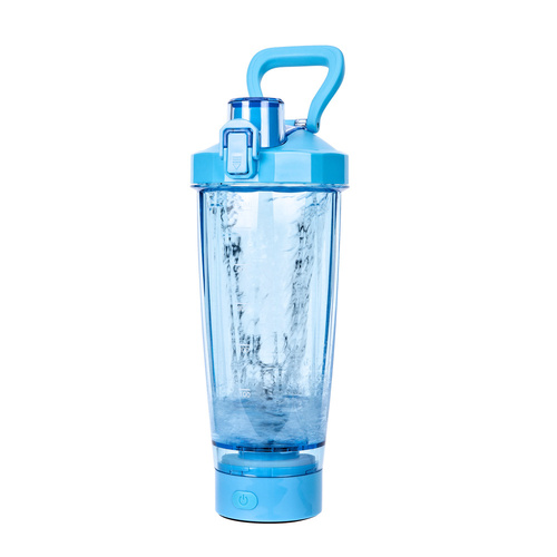 Blue Portable Electric Shaker Bottle without LED Light, 550ml Sports Protein Mixer Cup for Gym and Travel - Main Image