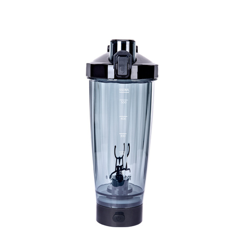 Black Portable Electric Shaker Bottle without LED Light, 550ml Sports Protein Mixer Cup for Gym and Travel - Main Image