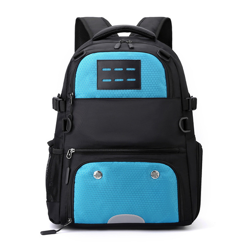 Blue And Black Large Capacity Sports Backpack, Waterproof Basketball & Soccer Bag, Separate Shoe Compartment, Student Backpack - Main Image