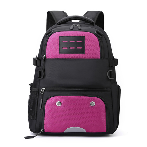 Pink And Black Large Capacity Sports Backpack, Waterproof Basketball & Soccer Bag, Separate Shoe Compartment, Student Backpack - Main Image