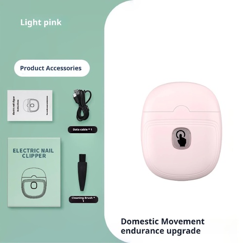 Pink Automatic Electric Nail Trimmer with LED Light, Rechargeable Nail Clipper and File for Adults & Kids, Portable Nail Care Device - Main Image