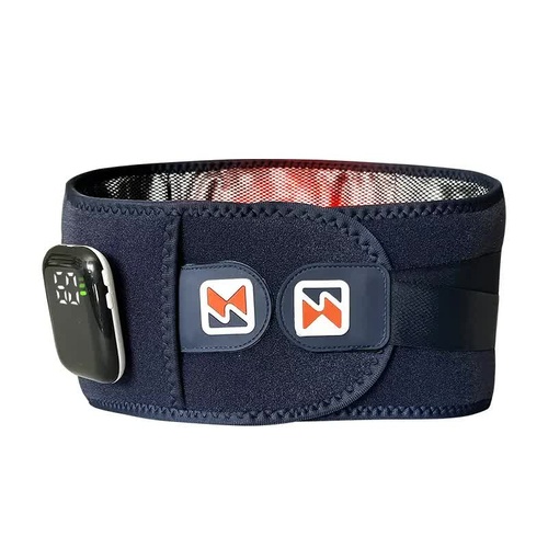 Dark Blue Wireless Heated Waist Massager with Lumbar Support - Smart Back Pain Relief Device - Main Image