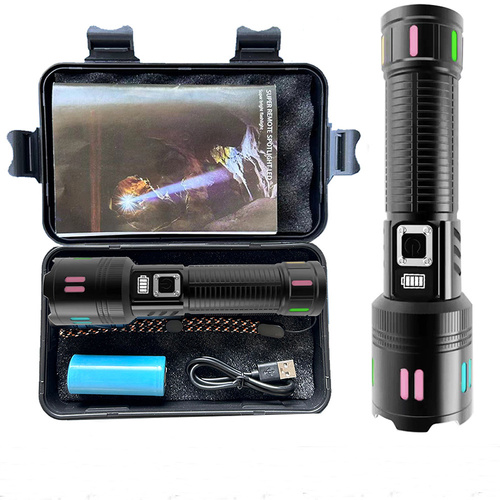 Gift Box Rechargeable High-Power Emergency Flashlight - Super Bright Portable Outdoor Patrol Torch with Digital Display - Main Image