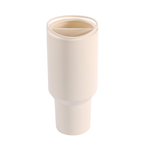 Off White 40oz Silicone Dual-Chamber Cup Separator - Food-Grade Drink Divider, Cold Drink Mug with Separate Compartments, BPA-Free Silicone Liner for  - Main Image