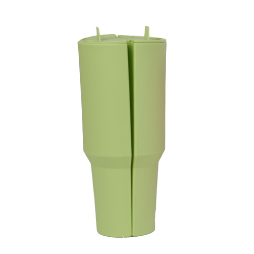 Green 40oz Silicone Dual-Chamber Cup Separator – Food-Grade Drink Divider, Cold Drink Mug with Separate Compartments, BPA-Free Silicone Liner for Beve - Main Image