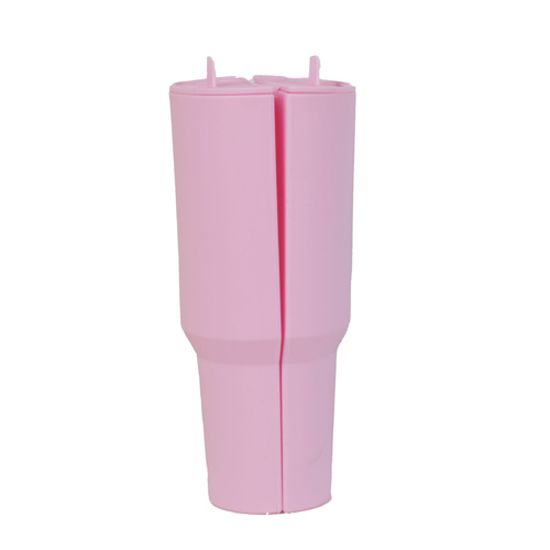 Pink 40oz Silicone Dual-Chamber Cup Separator - Food-Grade Drink Divider, Cold Drink Mug with Separate Compartments, BPA-Free Silicone Liner for Bever - Main Image