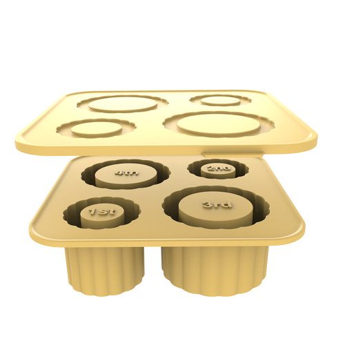 2 Pcs Yellow Silicone Ice Cube Tray with Lid - Easy Release, Food-Grade Platinum Silicone Ice Mold, 30oz/40oz Compatible, Durable and Reusable - Main Image