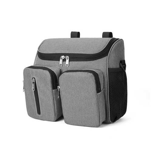 Grey Portable Baby Stroller Organizer Bag - Multi-Purpose Diaper Storage Bag for Moms, Lightweight and Travel-Friendly - Main Image