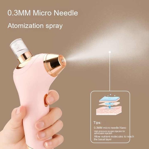 Pink Portable Oxygen Injector for Face Hydration and Skin Rejuvenation, 40ml USB Rechargeable Atomizer - Main Image