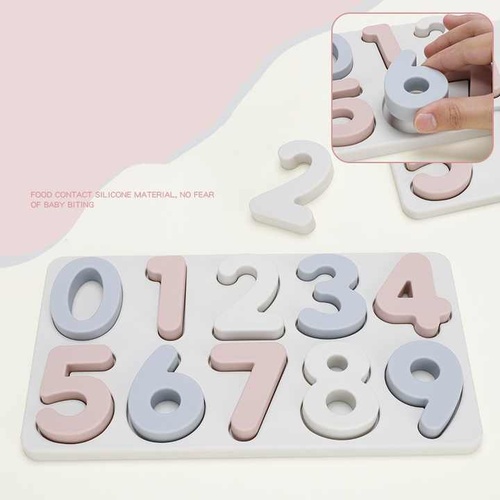 Colorful Silicone Early Learning Number Puzzle Board for Kids – Food-Grade Silicone, Safe and Durable, Montessori Educational Toy - Main Image