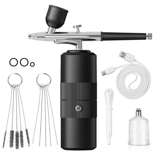 Black Portable Oxygen Infusion Nano Spray Facial Beauty Instrument - High Pressure Needle-Free Skin Care Mist Sprayer - Main Image