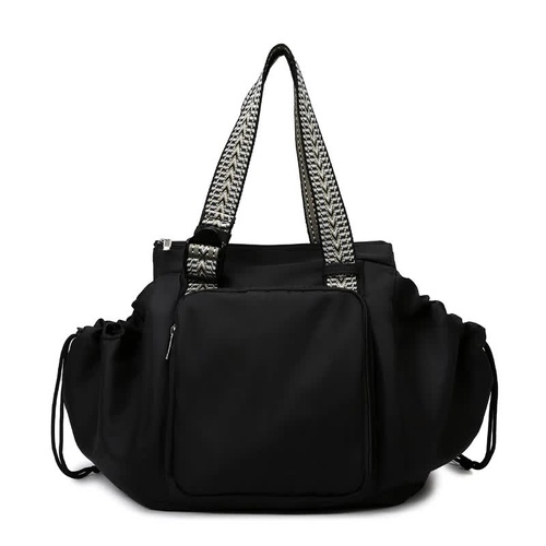 Black Convertible Multifunctional Baby Cradle Travel Bag - Women's Backpack, Shoulder Bag, Mummy Bag with Expandable Storage - Main Image