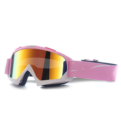 Progressive Pink + Imitation Red Lenses Outdoor Protective Motorcycle Goggles - Windproof, Dustproof, Skiing, and Cycling Eyewear - Lightweight Anti-F - Main Image