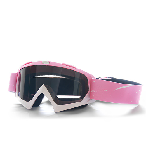 Progressive Pink + Grey Lenses Outdoor Protective Motorcycle Goggles - Windproof, Dustproof, Skiing, and Cycling Eyewear - Lightweight Anti-Fog Design - Main Image