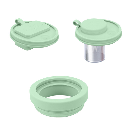 Green 40oz Silicone Replacement Coffee and Pill Mug Lid - BPA-Free, Leak-Proof, Dishwasher Safe - Main Image