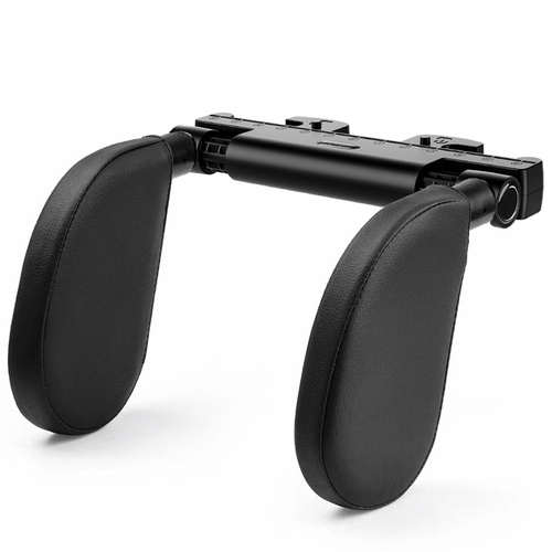 Black Adjustable 3D Memory Foam Car Seat Headrest with Side Support, Universal Neck Pillow for Travel Comfort - Main Image