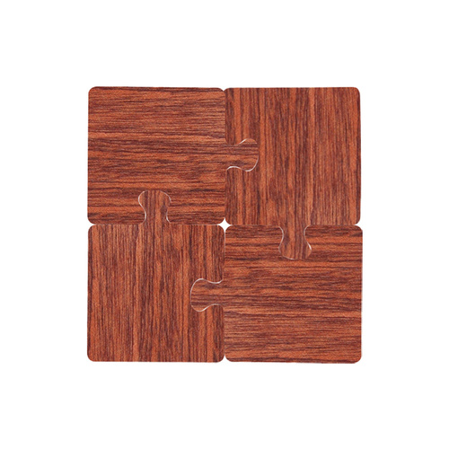 Reddish Brown Natural Black Walnut Wooden Coasters, Heat-Resistant Tea Cup Pads, Puzzle-Shaped Drink Mats, Eco-Friendly Tea Accessories Set - Main Image