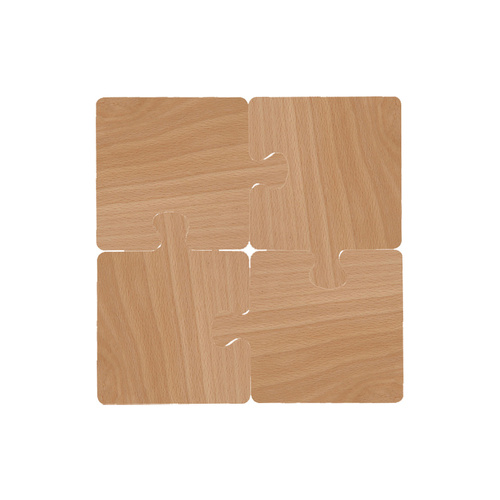 Light Yellow Natural Black Walnut Wooden Coasters, Heat-Resistant Tea Cup Pads, Puzzle-Shaped Drink Mats, Eco-Friendly Tea Accessories Set - Main Image