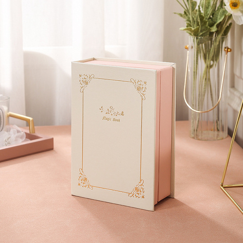 Off White Creative PU Jewelry Storage Book - Magnetic Closure Organizer for Earrings, Rings, and Necklaces(The Jewelry is a prop for the photo shoot a - Main Image