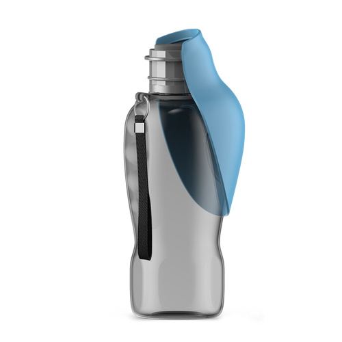 Blue And Grey Portable Foldable Pet Water Bottle with 800ml Capacity - Leakproof Travel Hydration Dispenser for Dogs and Cats - Main Image