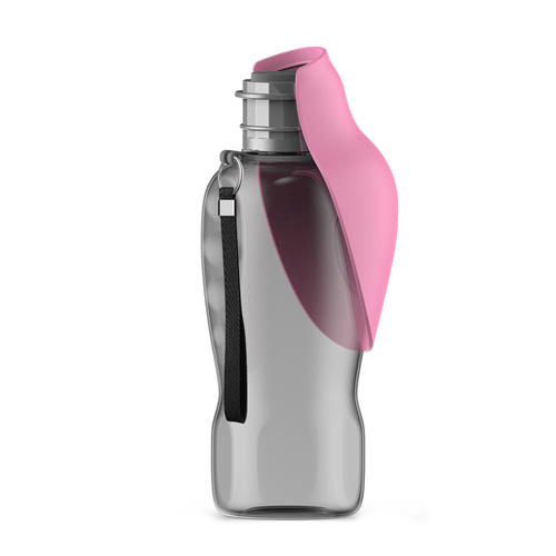 Pink And Grey Portable Foldable Pet Water Bottle with 800ml Capacity - Leakproof Travel Hydration Dispenser for Dogs and Cats - Main Image