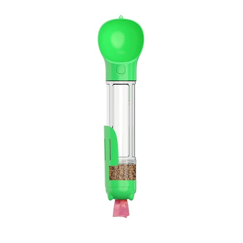 Green 500ml Portable Pet Water Bottle | Multifunctional Travel Pet Feeder | Outdoor Dog Drinking Bottle with Waste Shovel - Main Image