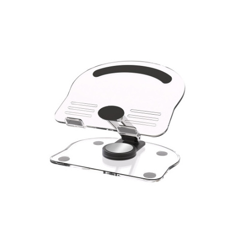 Black Acrylic Foldable Tablet and Phone Stand - 360° Rotation, Anti-Slip Design, Lightweight and Compact - Main Image