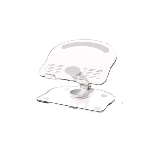 White Acrylic Foldable Tablet and Phone Stand - 360° Rotation, Anti-Slip Design, Lightweight and Compact - Main Image