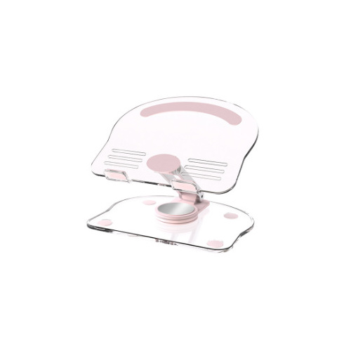 Pink Acrylic Foldable Tablet and Phone Stand - 360° Rotation, Anti-Slip Design, Lightweight and Compact - Main Image