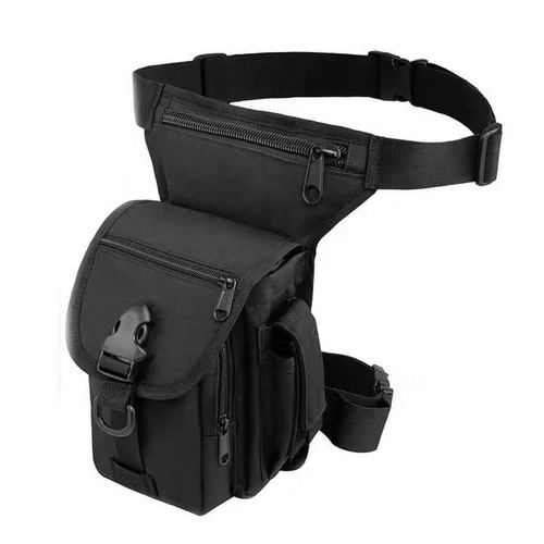 Black Tactical Outdoor Leg Bag – 900D Durable Multi-Layer Waist Pack for Cycling, Fishing, and Security - Main Image