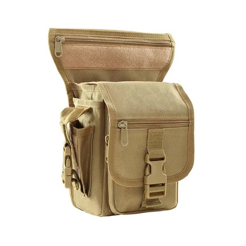 Khaki Tactical Outdoor Leg Bag - 900D Durable Multi-Layer Waist Pack for Cycling, Fishing, and Security - Main Image